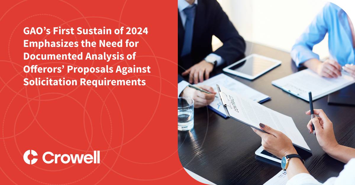 GAO’s First Sustain of 2024 Emphasizes the Need for Documented Analysis ...