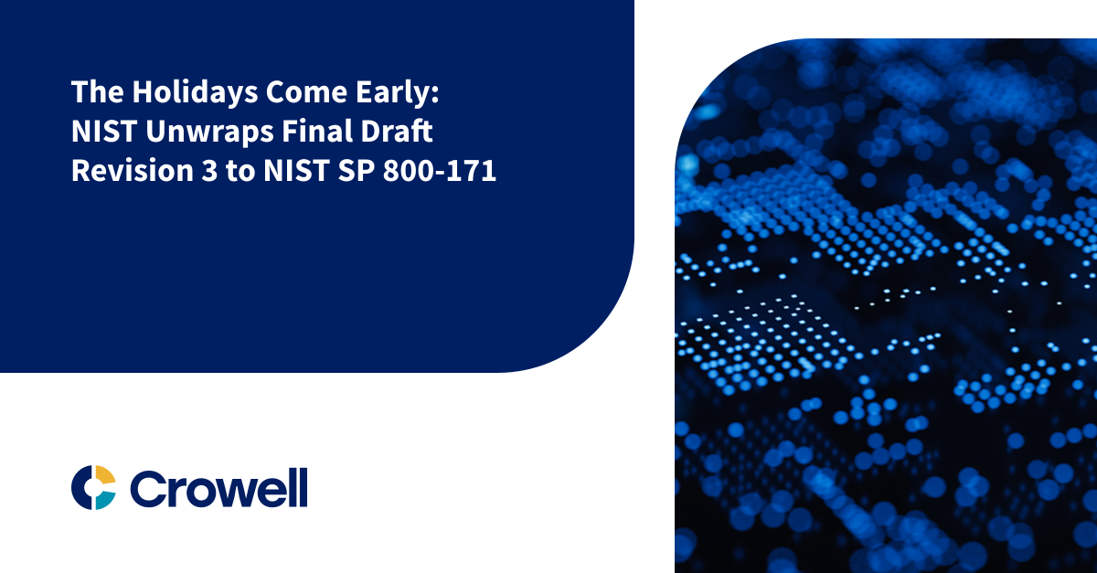 The Holidays Come Early NIST Unwraps Final Draft Revision 3 to NIST SP